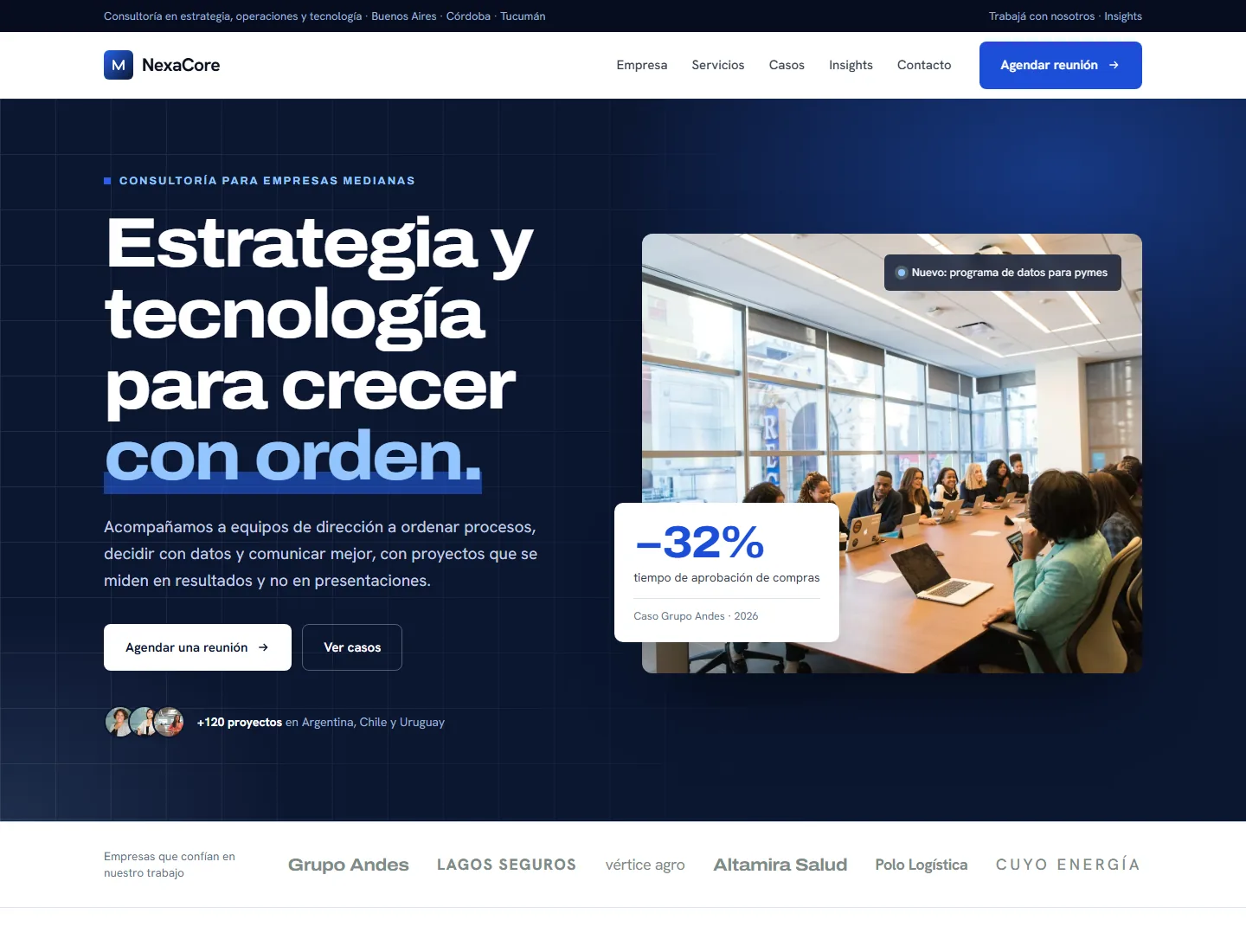 Sitio corporativo con CMS
